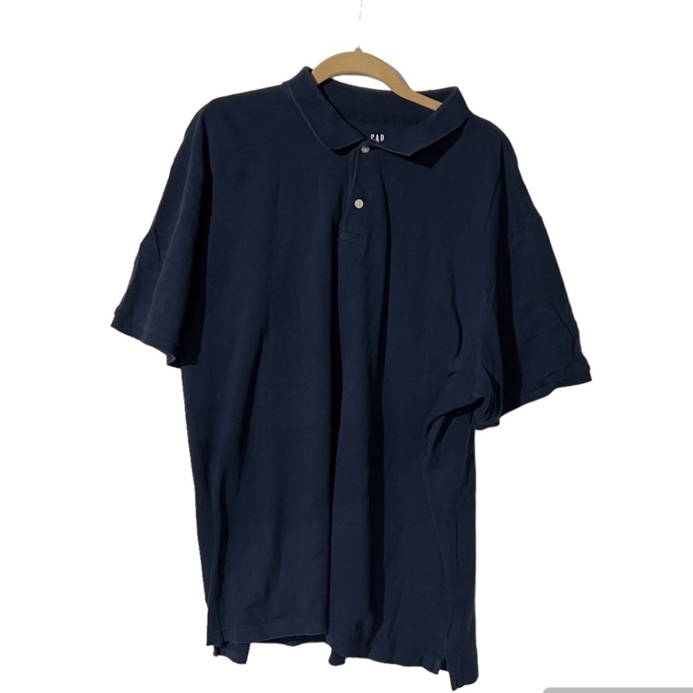GAP Stretch Polo Shirt Pique Navy Blue Size XXL